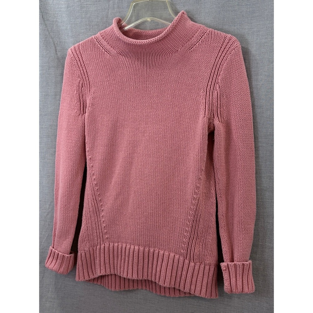 J.Crew Always Pink Ribbed Knit Mock Neck Sweater Womens XS‎ Pullover